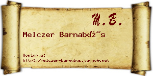 Melczer Barnabás névjegykártya