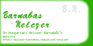 barnabas melczer business card